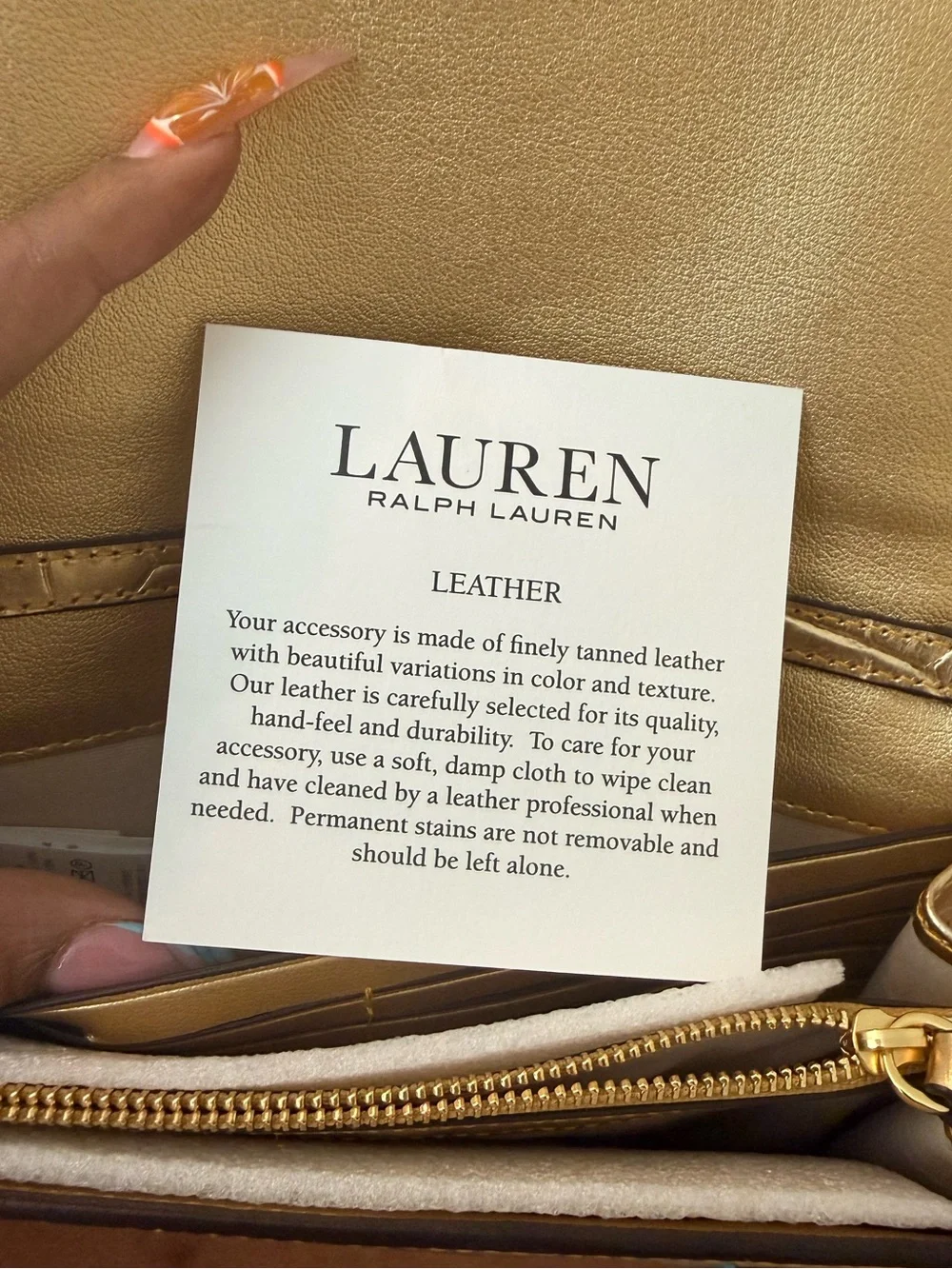 Ralph Lauren Metallic Gold Croc-Embossed Chain Clutch - Picture 2 of 6